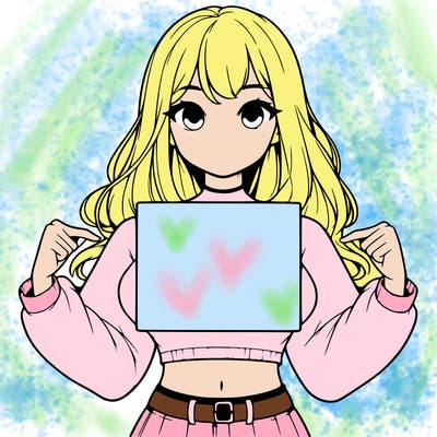 girl holding a blank sign in a long sleeve crop top