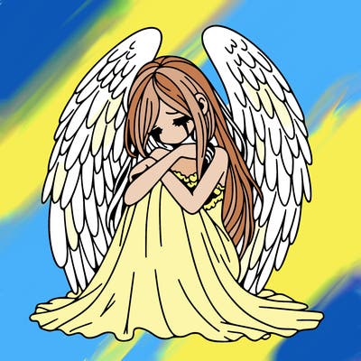 ethereal girl in grief, lonely and heartbroken