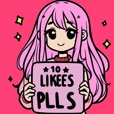 girl holding a sign that says 10 likes pls