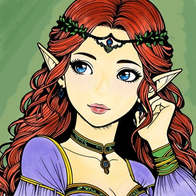 detailed realistic elven maiden