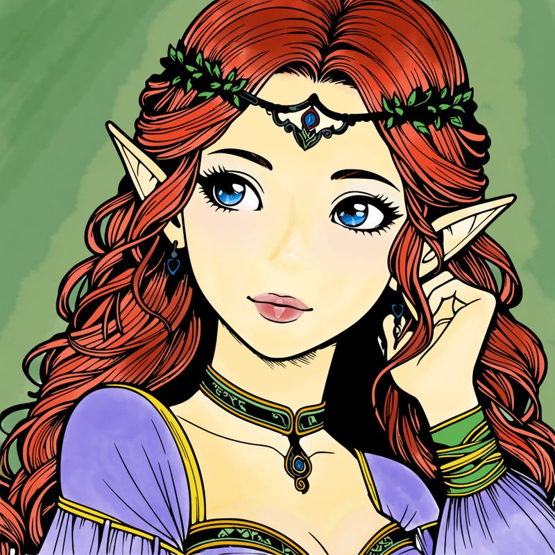 detailed realistic elven maiden