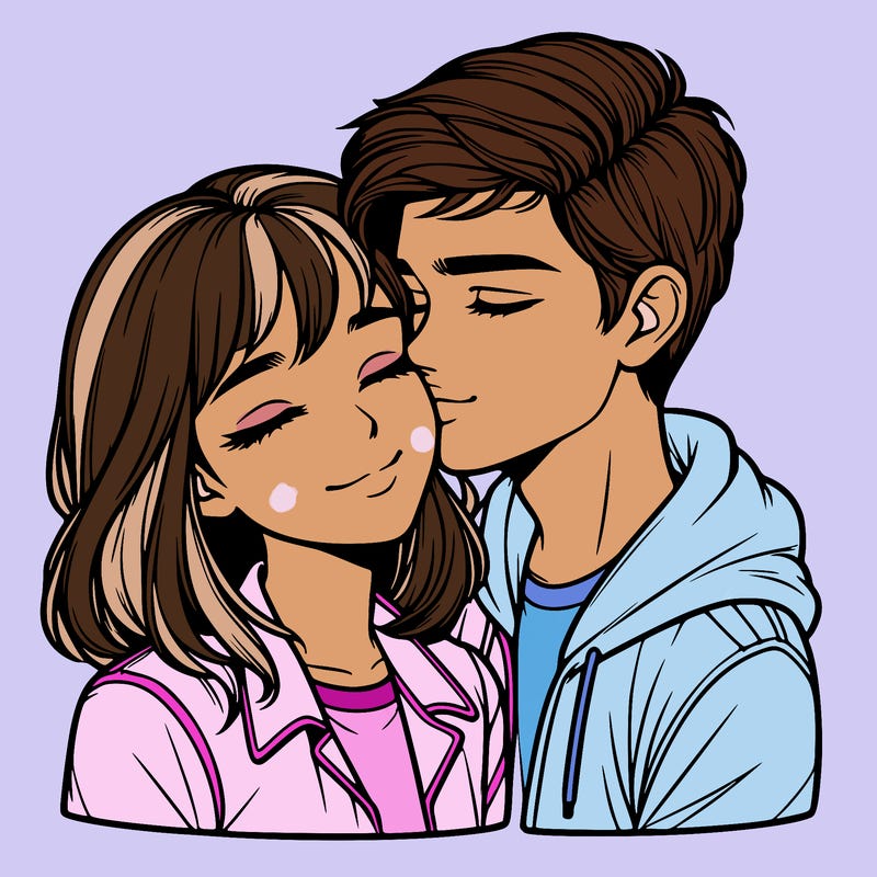 realistic girl and boy  love