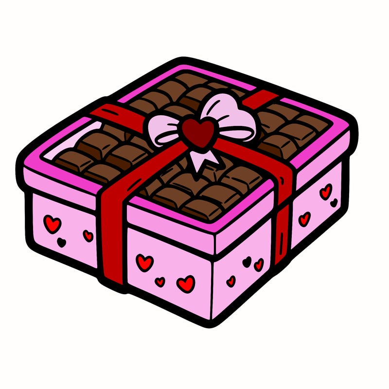 a box of chocolate for valentines day