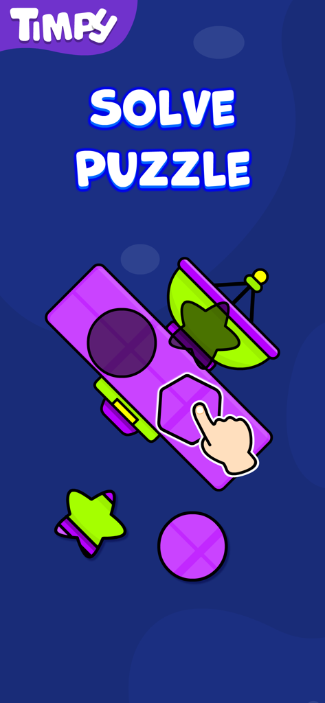 Toddler Games for 1 Year Olds~ - Educational toddler game screen showing a shape sorting puzzle with a space theme