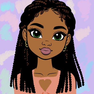 a realistic black girl with braids
