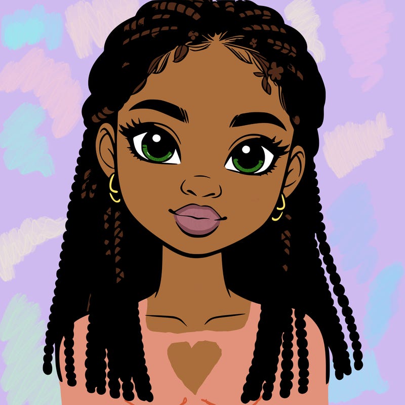 a realistic black girl with braids