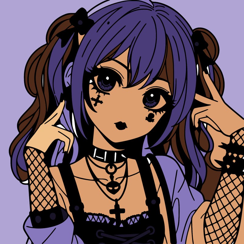 goth anime girl