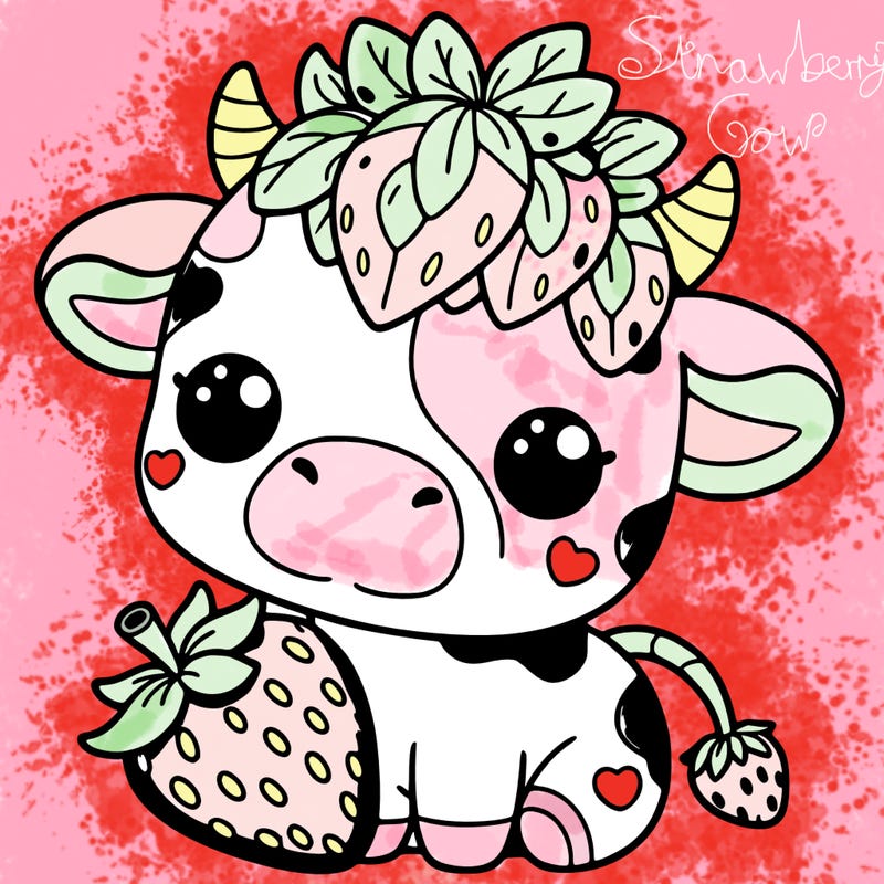 cute strawberry cow