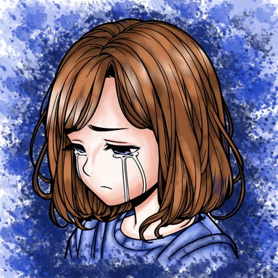 realistic girl crying