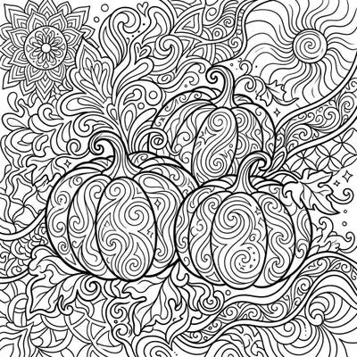 Experience the autumn harvest with a twist! This unique coloring page blends the charm of sweet pie pumpkins with mesmerizing psychedelic patterns for a truly trippy artistic journey.