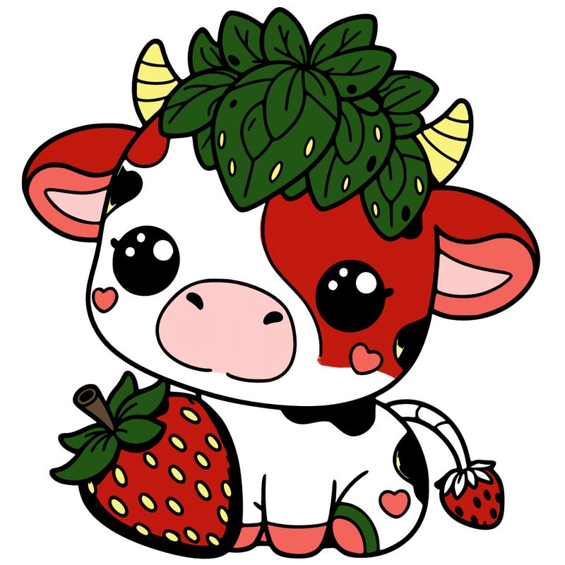 cute strawberry cow