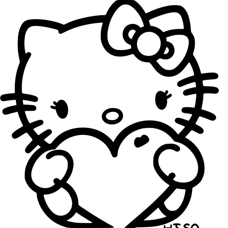 hello kitty with a hart