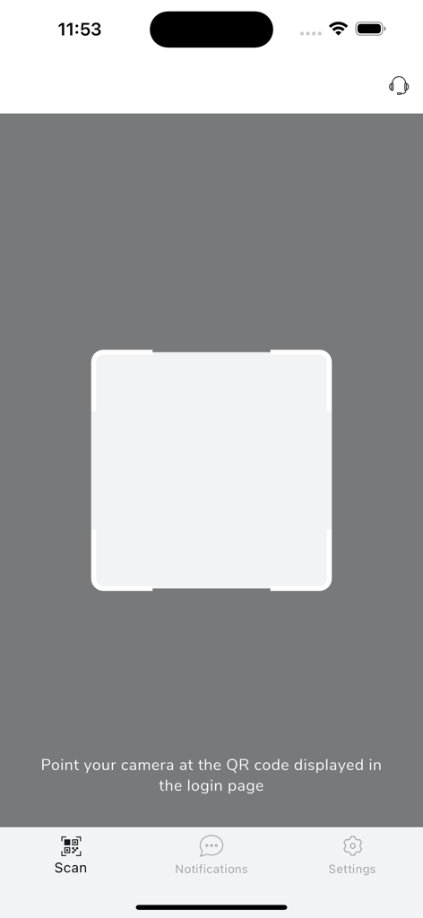 myQuintet QR Code - QR code scanning interface for secure myQuintet banking authentication