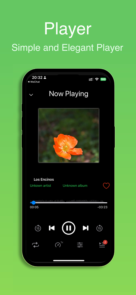 Any MP3 Player - Offline Music - Now Playing screen of the Any MP3 Player app featuring album artwork and audio playback controls