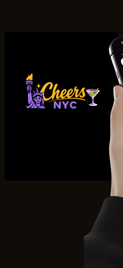 Cheers NYC - Cheers NYC app logo featuring the Statue of Liberty and a cocktail glass