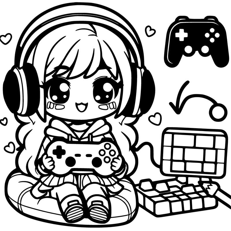 cute girl gamer