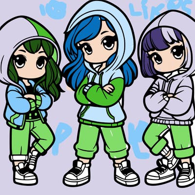 girls with cool hoodies