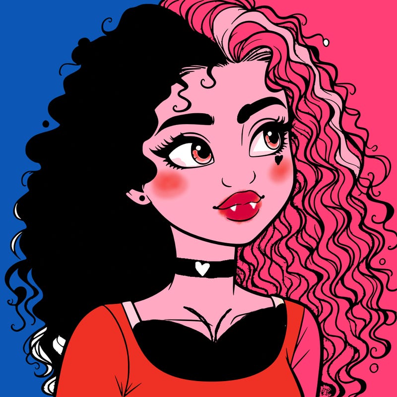 realistic girl with curly hair