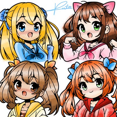 4 anime girls