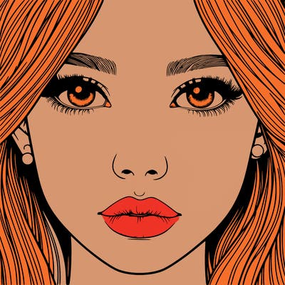 realistic girl with nose and lips