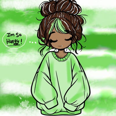 girl with baggy sweatshirt and messy bun