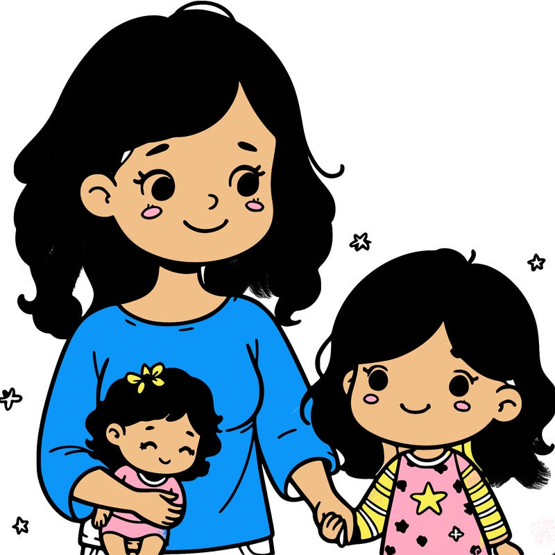 mom and  kid