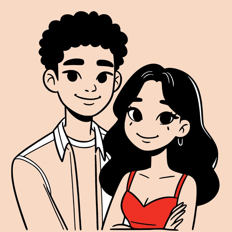 black woman and asian man couple