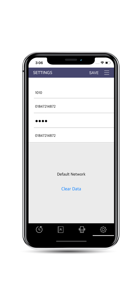 SilverDialer - SilverDialer app settings screen for operator code and login details