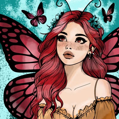 butterfly fairy realistic girl