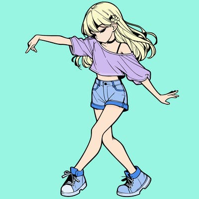 realistic girl danceing