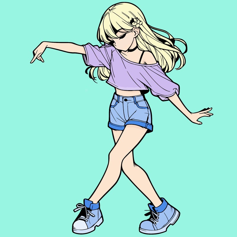 realistic girl danceing