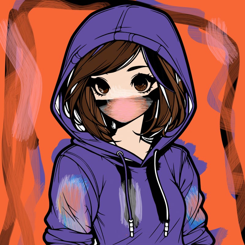 realistic girl with hoodie