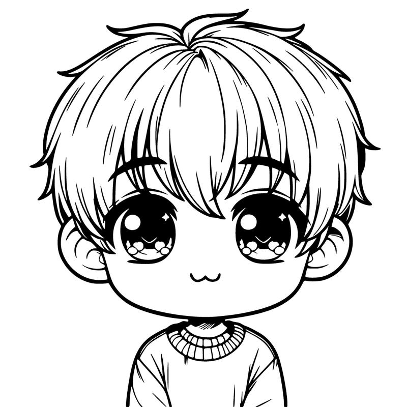 cute realistic little anime boy