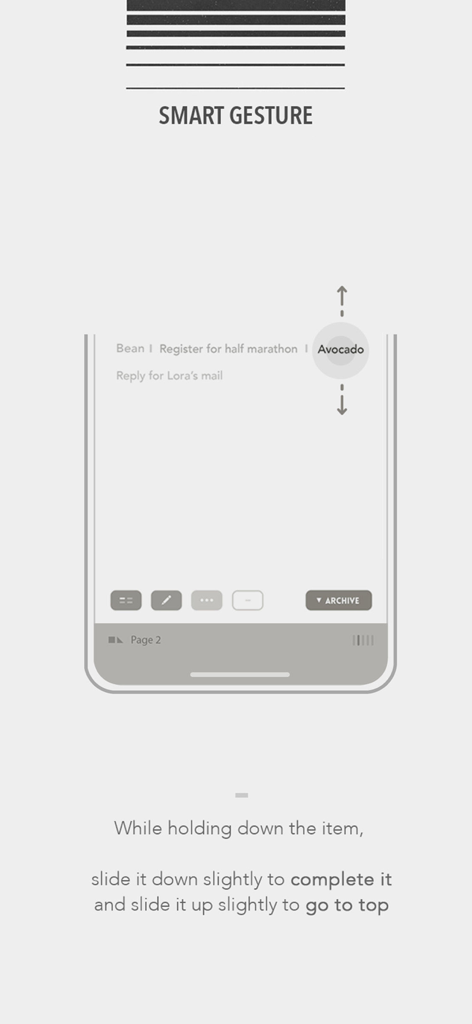 Blink - Quick Notes & Widget - メモの完了と並べ替えを行うBlinkアプリのスマートジェスチャー