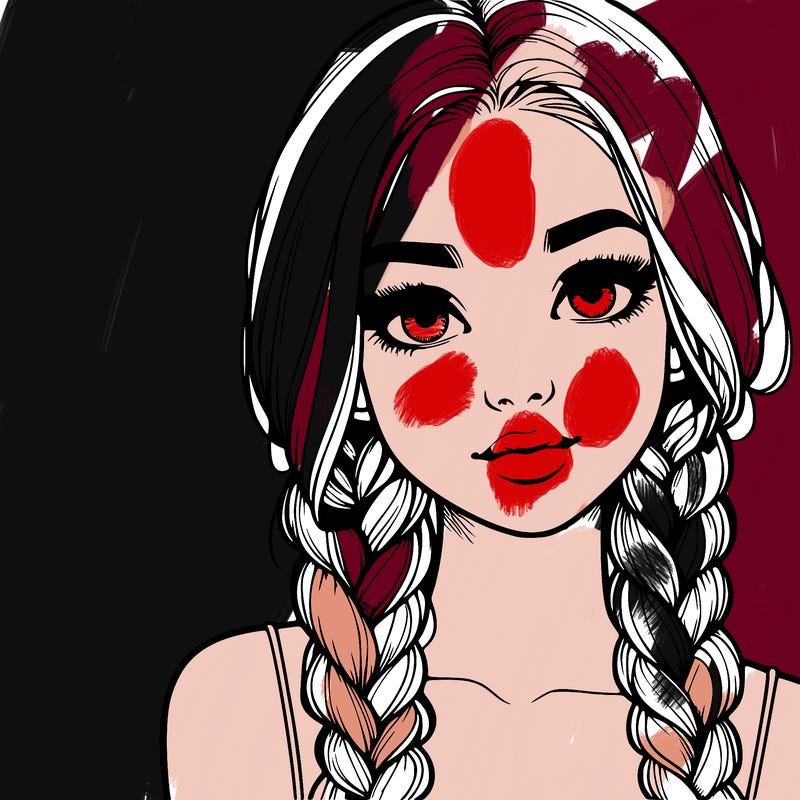 realistic girl with braids