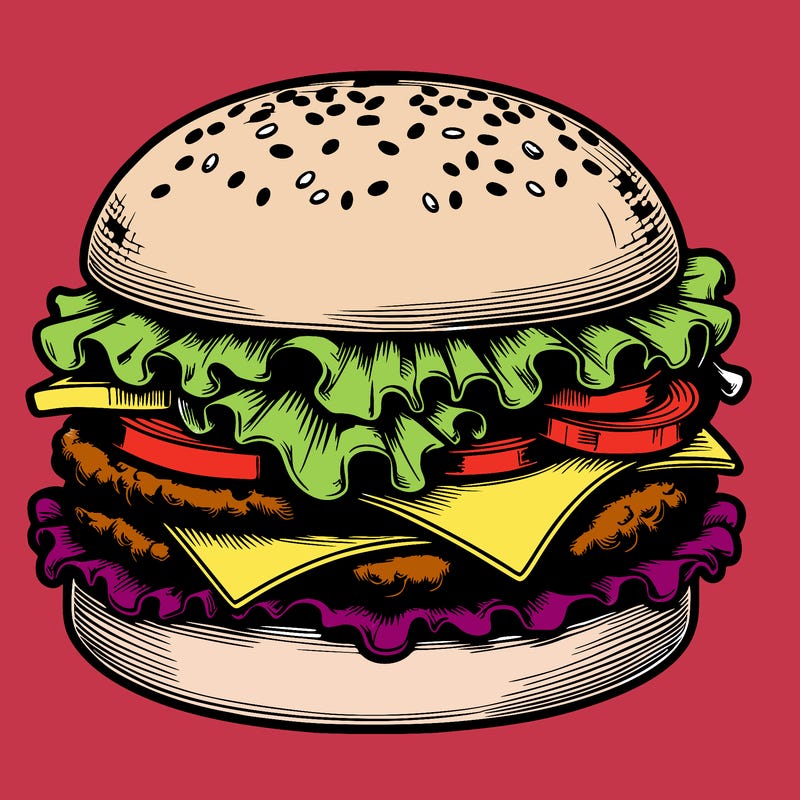 realistic hamburger
