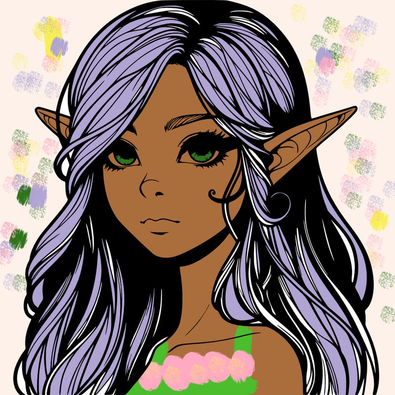 elf girl realistic dark fantasy