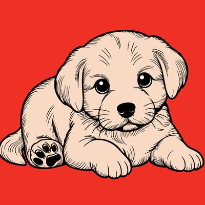 a cute realistic puppy