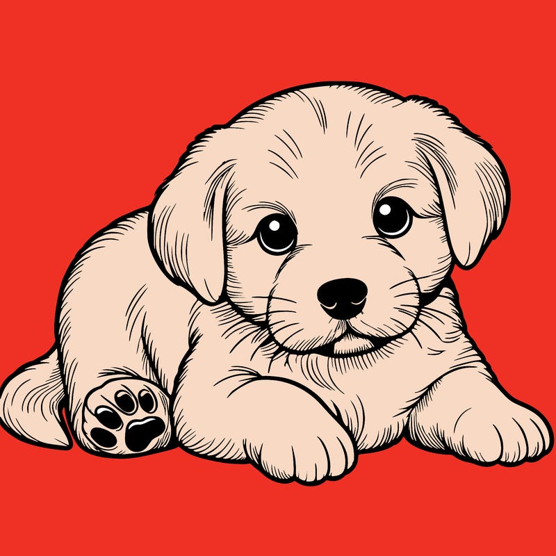 a cute realistic puppy