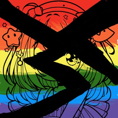 cute anime girl with star accessories