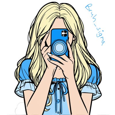 a realistic girl holding her phone taking pictures