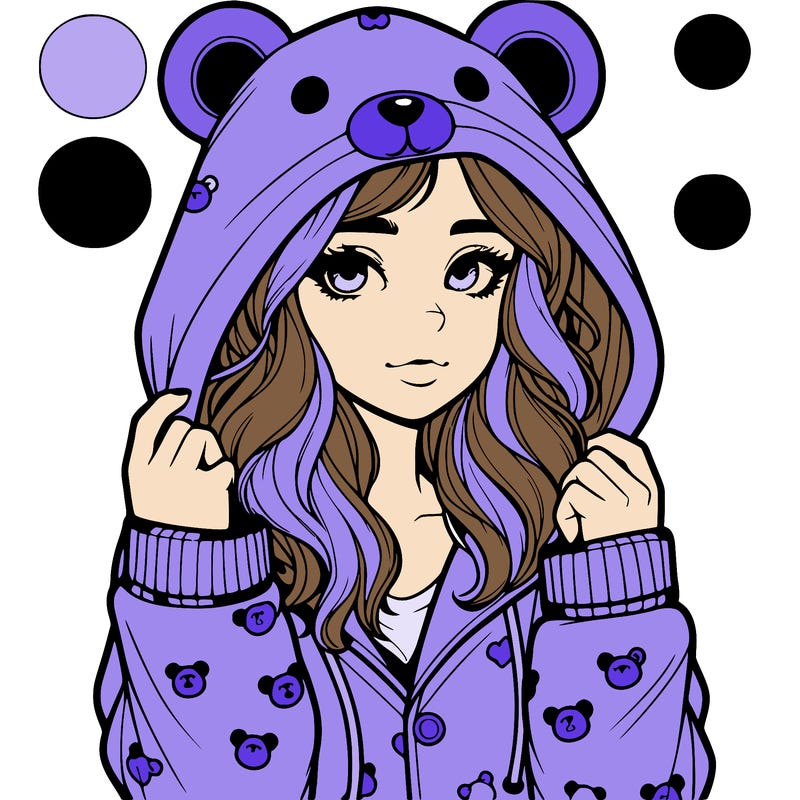 realistic girl in a animal pjs hoodie