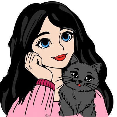 woman with cat
