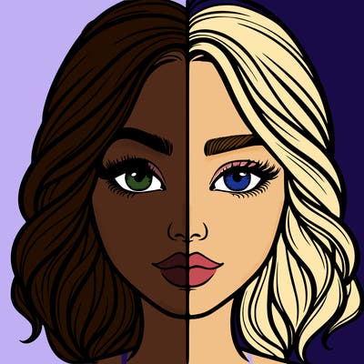 realistic girl split half