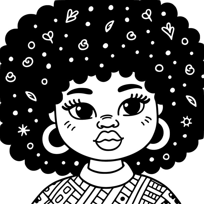 curvy girl with afro hair