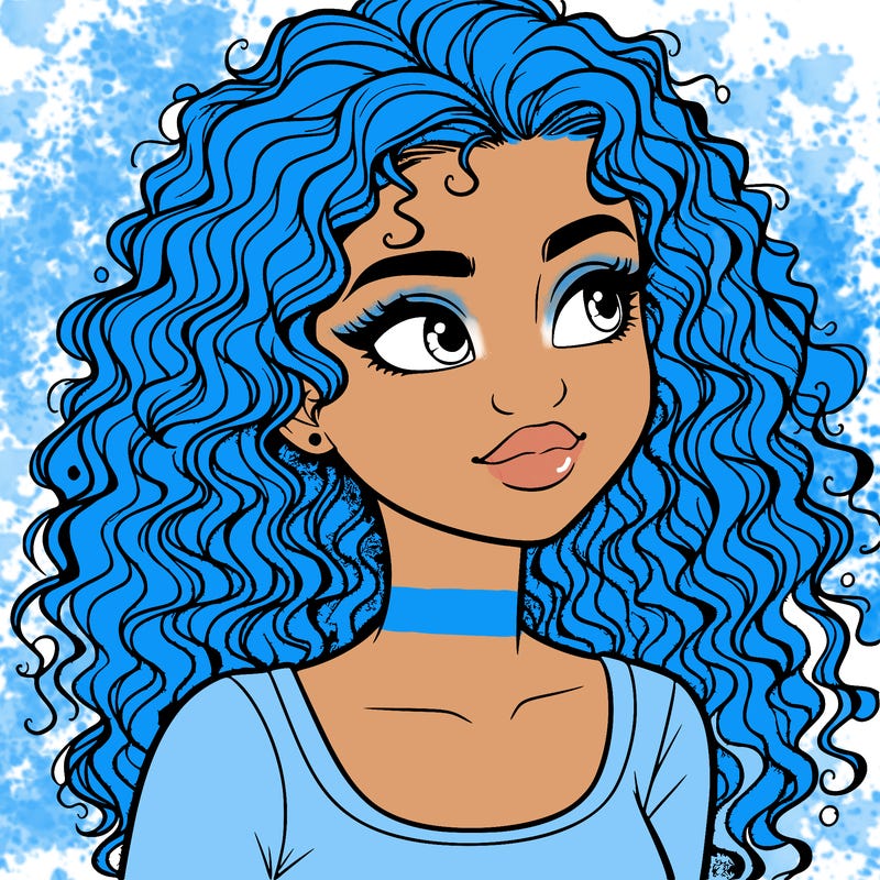 realistic girl with curly hair