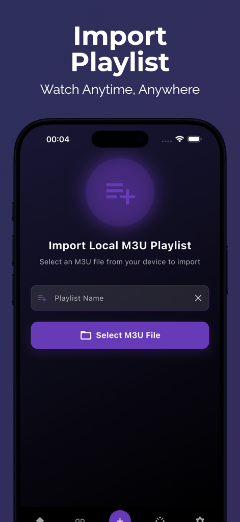 Tvimatex Iptv : Perfect Player - Interface of Tvimatex IPTV app showing the local M3U playlist import screen