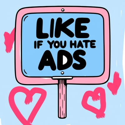 a sign that says like if you hate ads