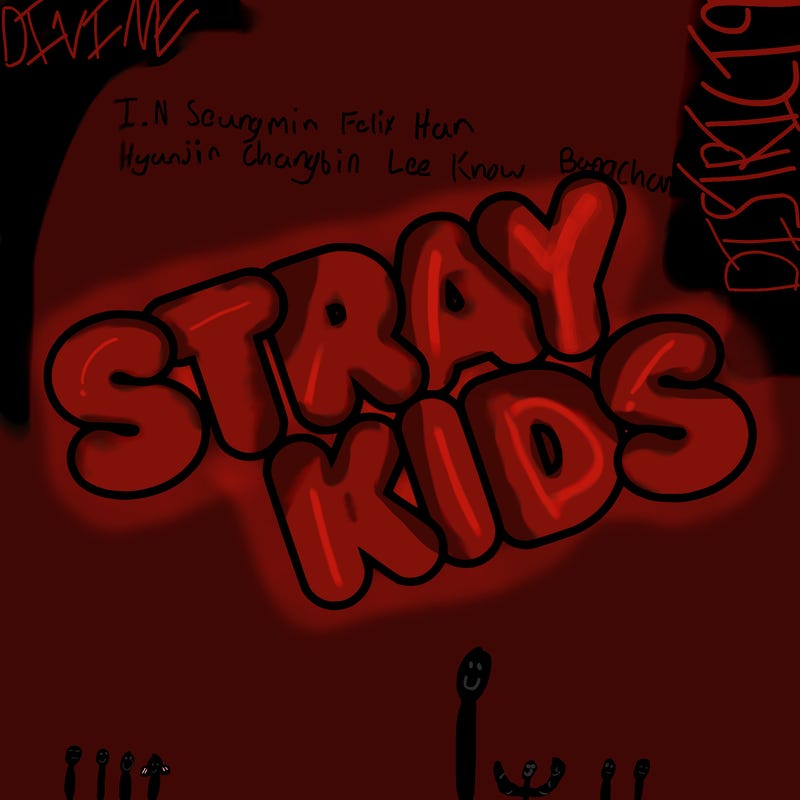 bubble letters saying stray kids