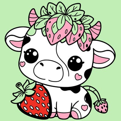 cute strawberry cow